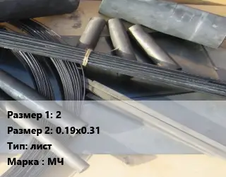 Молибден 2х0.19х0.31 лист Марка: МЧ